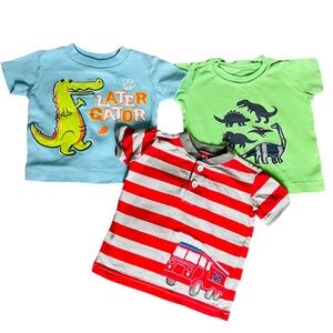 Boy Short Sleeve Shirt Lot of 3 Size 0-3 Months